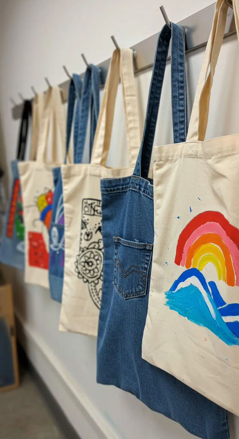 1. DIY Painted Tote Bags