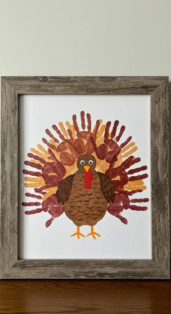 11 Thanksgiving Craft For Babies 2 1. Handprint Turkey Art