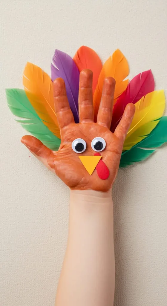 13 Thanksgiving Craft Ideas 2 1. Handprint Turkey Keepsake