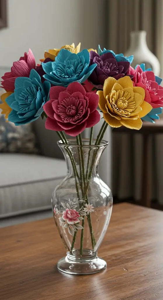 7 Aesthetic Craft Ideas With Paper 2 1. Paper Flower Bouquets
