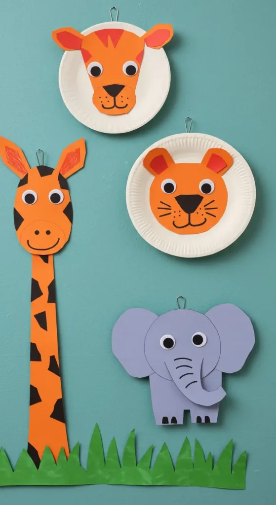 13 Craft Ideas For Kids With Paper 2 1. Paper Plate Animals