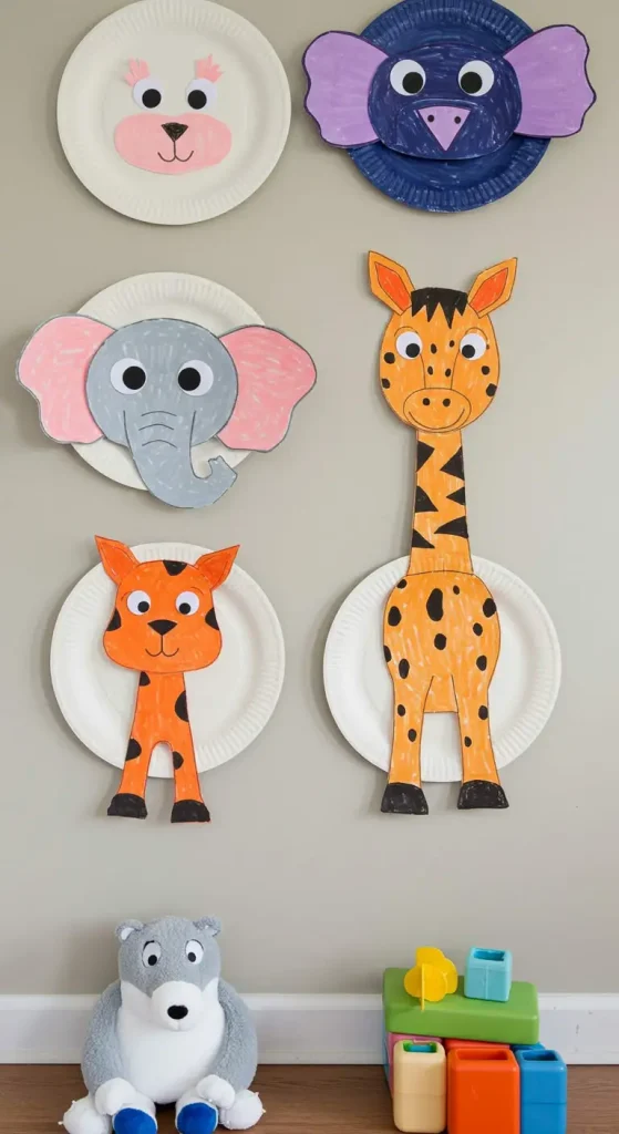 13 Easy Craft Ideas For Kids 2 1. Paper Plate Animals