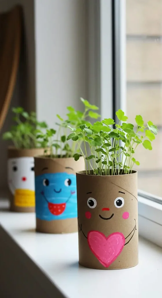 10 Craft Ideas For Paper Towel Rolls 2 1. Paper Towel Roll Planters
