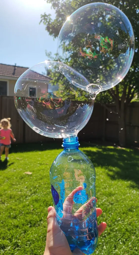 12 Bottle Craft Ideas for Kids 11 10. DIY Bottle Bubble Blower