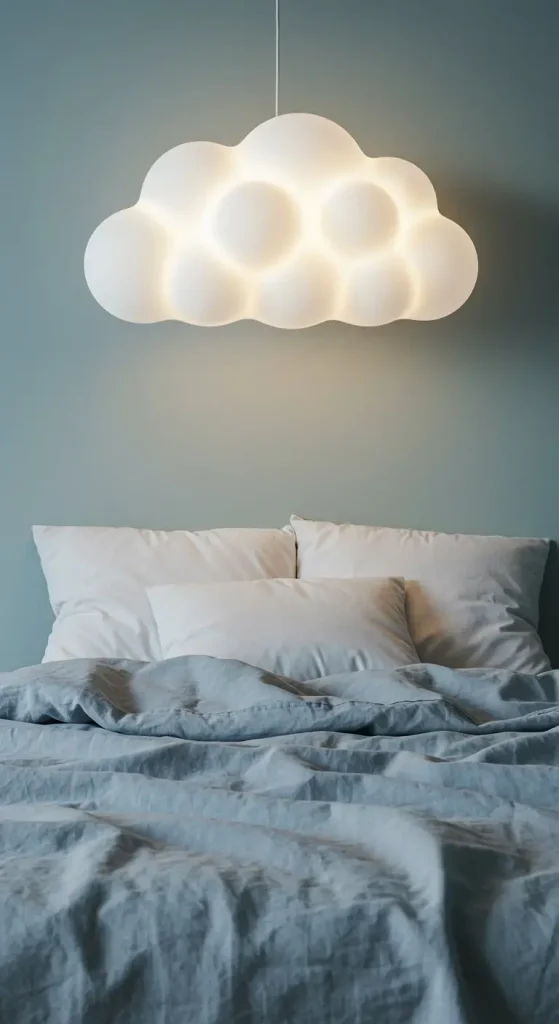10 Aesthetic Craft Ideas for Room Decor 11 10. DIY Cloud Light Fixture