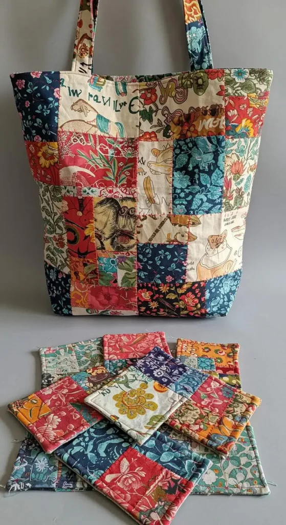 13 Waste Material Craft Ideas 11 10. Fabric Scraps Coasters