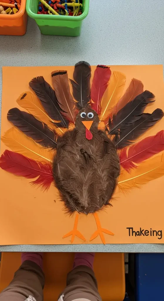 11 Thanksgiving Craft Preschool 11 10. Feather Painting