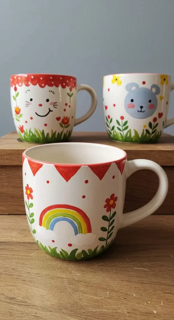 11 Craft Gift Ideas For Kids 11 10. Hand-Painted Mugs