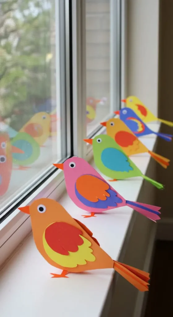 13 Craft Ideas With Paper For Kids 11 10. Paper Birds