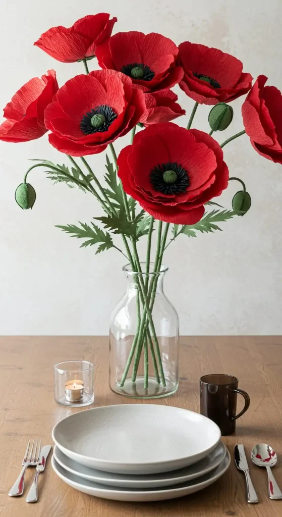 11 Craft Ideas For Paper Flowers 11 10. Paper Poppies