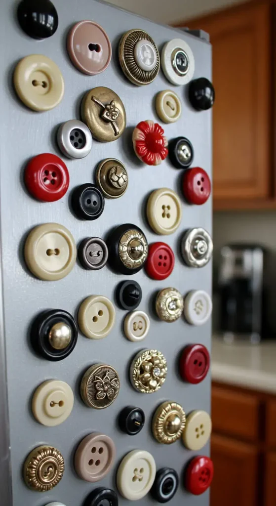 12 Easy Craft Ideas For Adults 12 11. Button Magnets