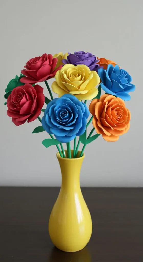 13 Craft Ideas With Paper For Kids 12 11. Paper Flowers