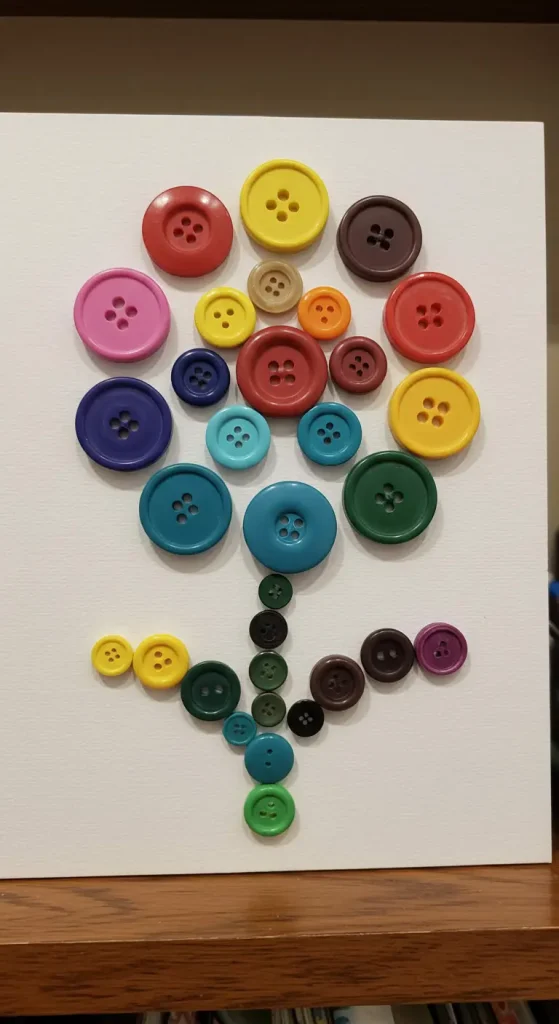 15 Simple Craft Ideas For Kids Creative 13 12. Button Art