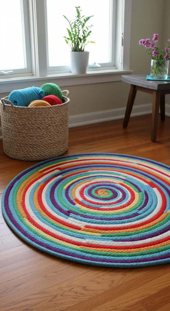 13 Simple Craft Ideas For Room Decor 13 12. Colorful Rope Rug