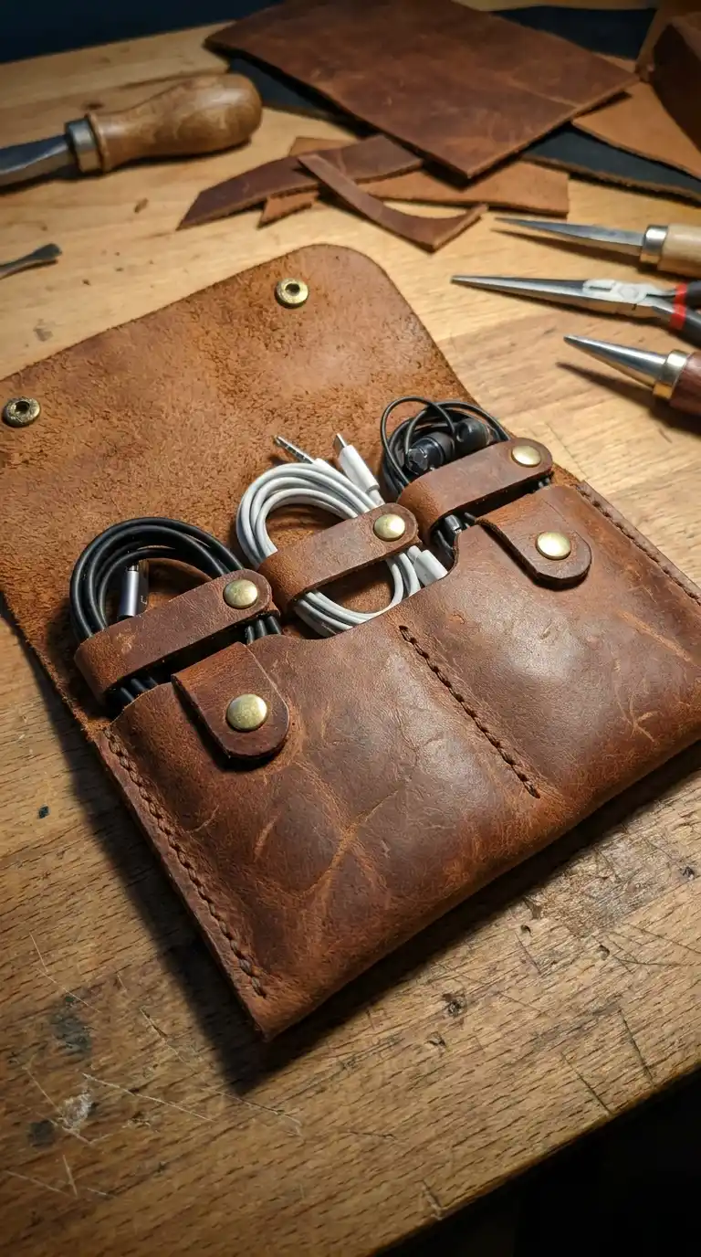 13 Handmade Craft Business Gift Ideas 13 12. DIY Leather Cord Organizers
