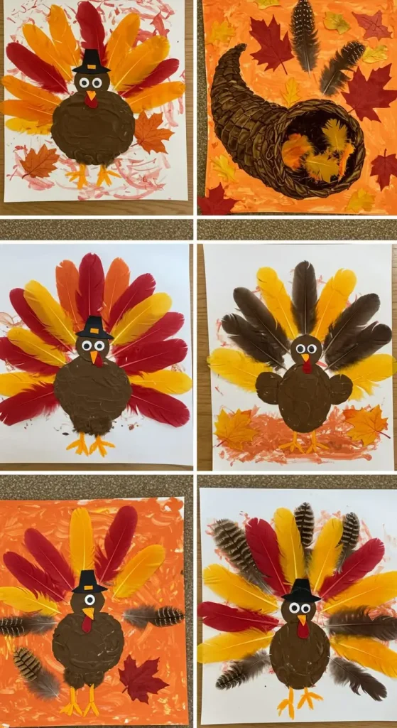 13 Thanksgiving Craft For Kids Preschool 13 12. Feather Painting