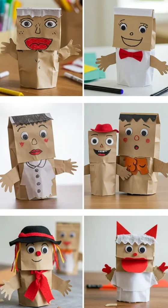 15 Simple Craft Ideas For Kids Creative 14 13. Paper Bag Puppets
