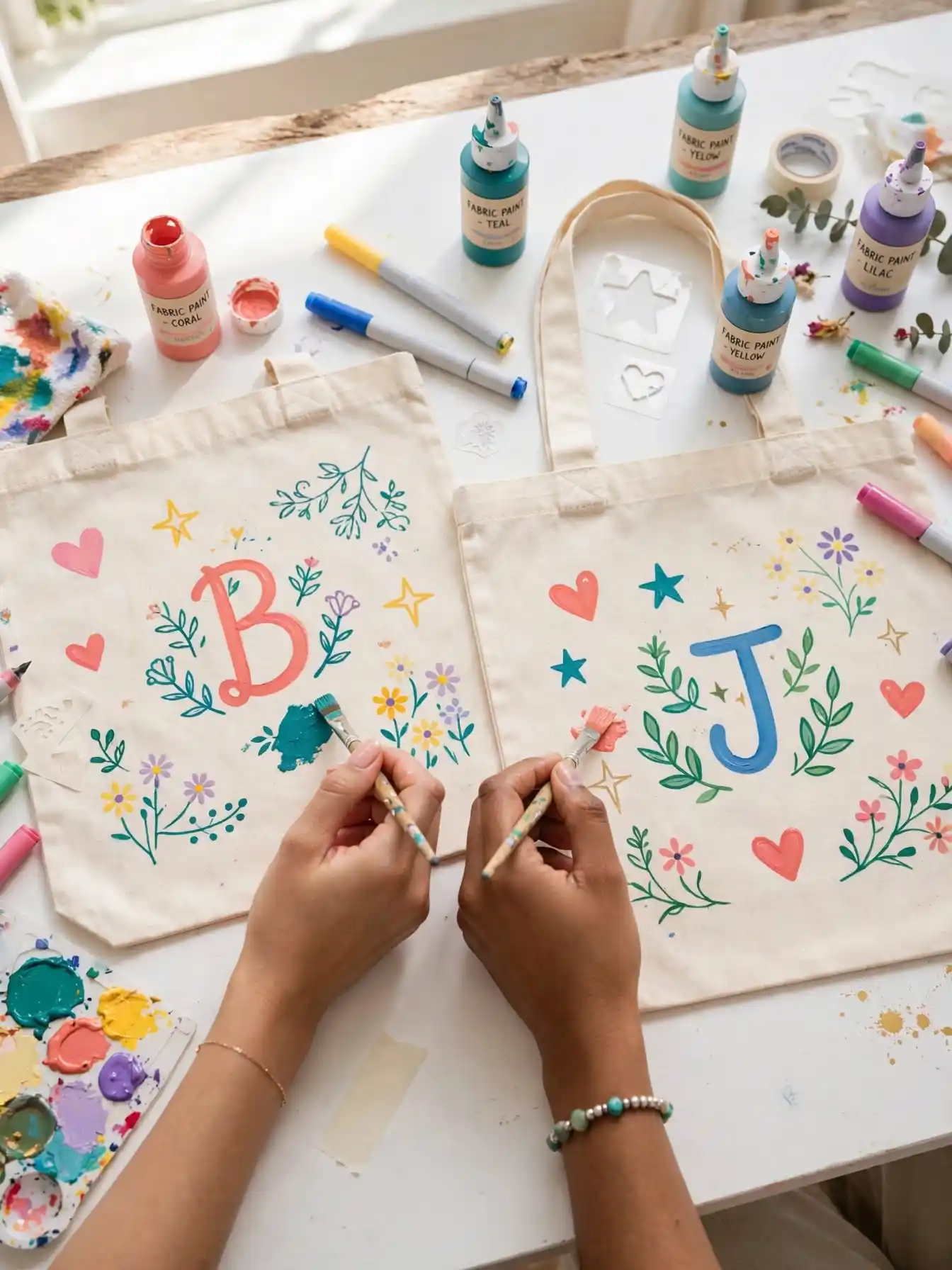 13 Best Friend Craft Ideas to Make Together This Weekend 14 13. Personalized Tote Bags