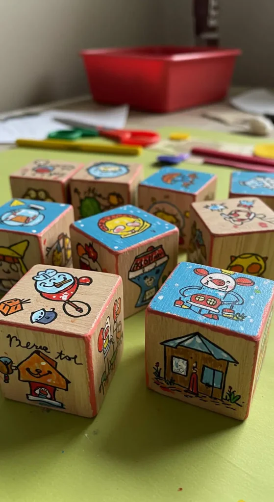 15 Easy Craft Ideas For Kids School 16 15. DIY Story Cubes