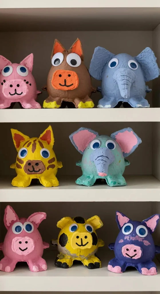 15 Simple Craft Ideas For Kids Creative 16 15. Egg Carton Animals