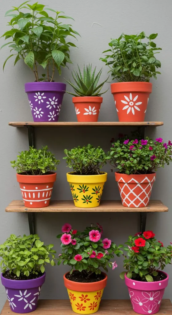 15 Simple Craft Ideas For Teens 16 15. Painted Flower Pots