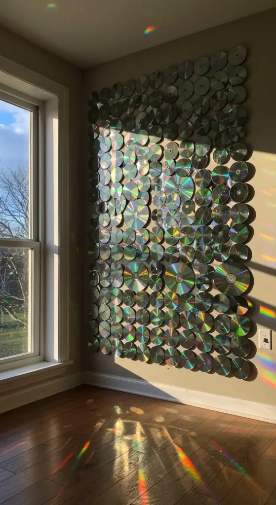 13 Waste Material Craft Ideas Wall Hangings 3 2. CD Mosaic Wall Hanging