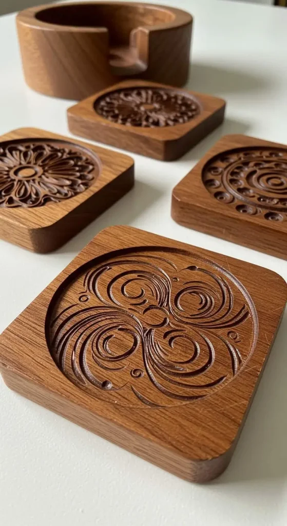 13 Handmade Craft Business Gift Ideas 3 2. Customized Wooden Coasters