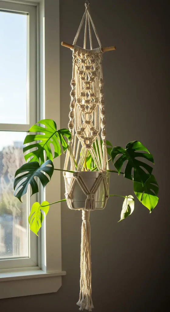 9 Craft Ideas for Adults Creative 3 2. DIY Macrame Plant Hanger