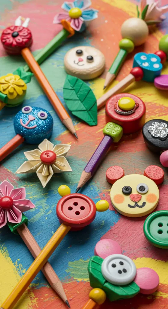 10 Craft Ideas For School 3 2. DIY Pencil Toppers
