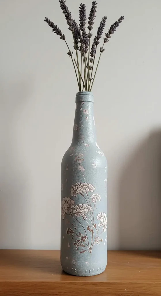11 Bottle Craft Ideas Decoration 3 2. Hand-Painted Bottle Vase