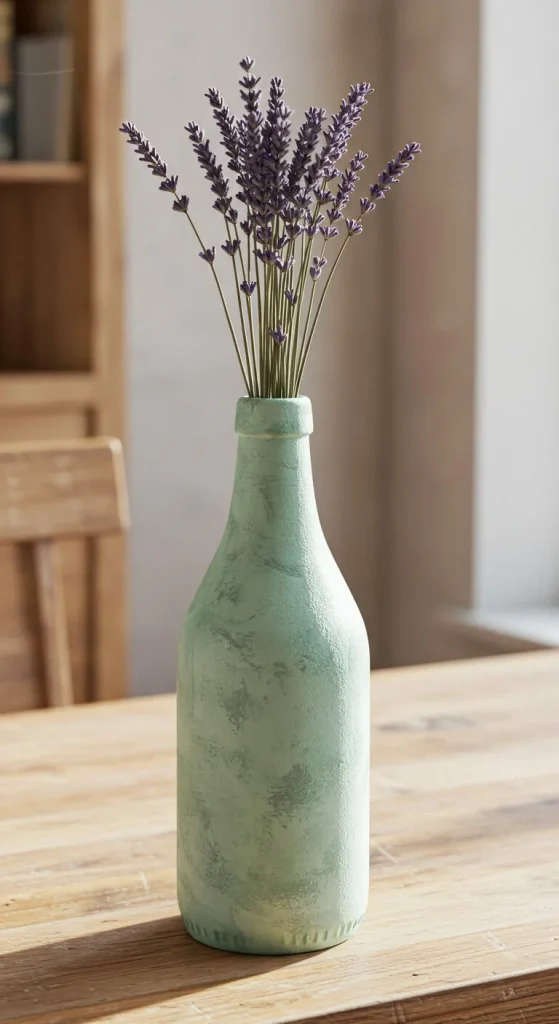 11 Bottle Craft Ideas Creative 3 2. Hand-Painted Bottle Vase