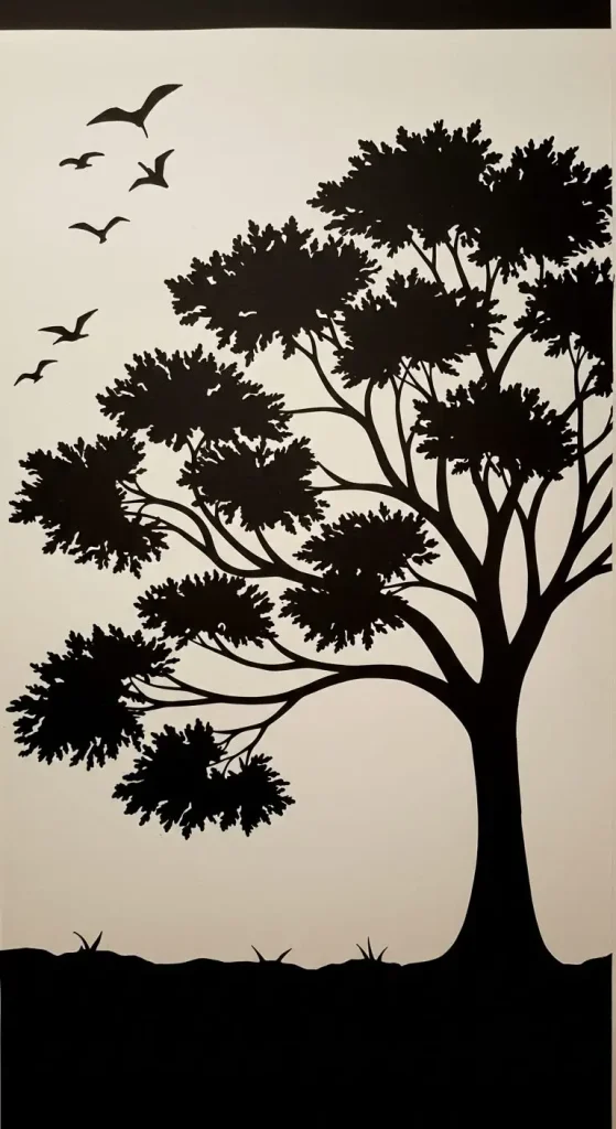 11 Craft Ideas For Paper Wall Art 3 2. Paper Silhouette Art
