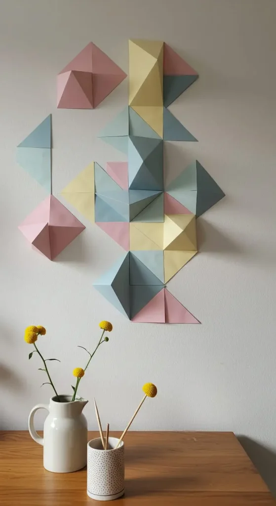 7 Aesthetic Craft Ideas With Paper 3 2. Paper Wall Art