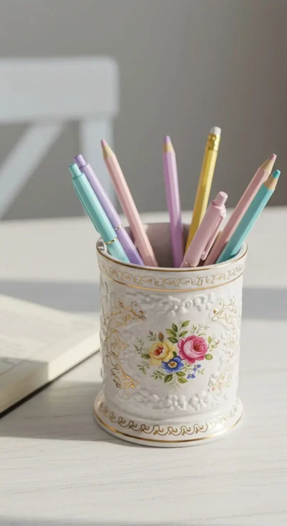 13 Aesthetic Craft Ideas for Study Table 3 2. Personalized DIY Pen Holder