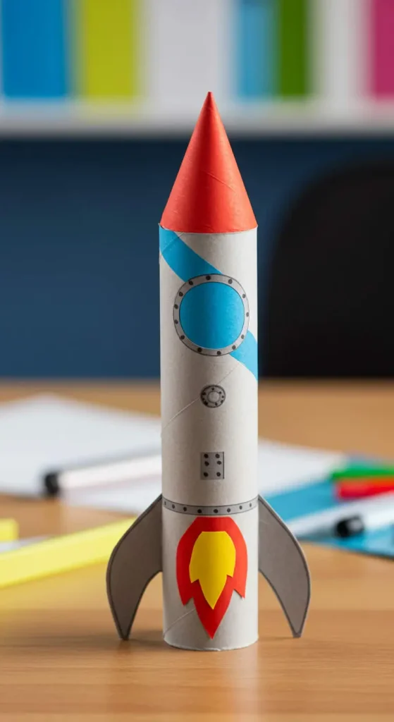 11 Simple Craft Ideas For Kids Easy DIY 3 2. Toilet Paper Roll Rockets