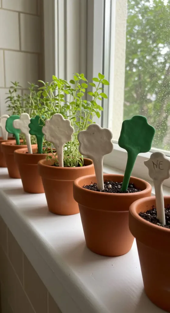 11 Clay Craft Ideas Easy 4 3. DIY Clay Plant Markers