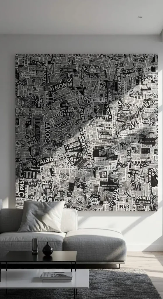 13 Waste Material Craft Ideas Wall Hangings 4 3. Newspaper Wall Art