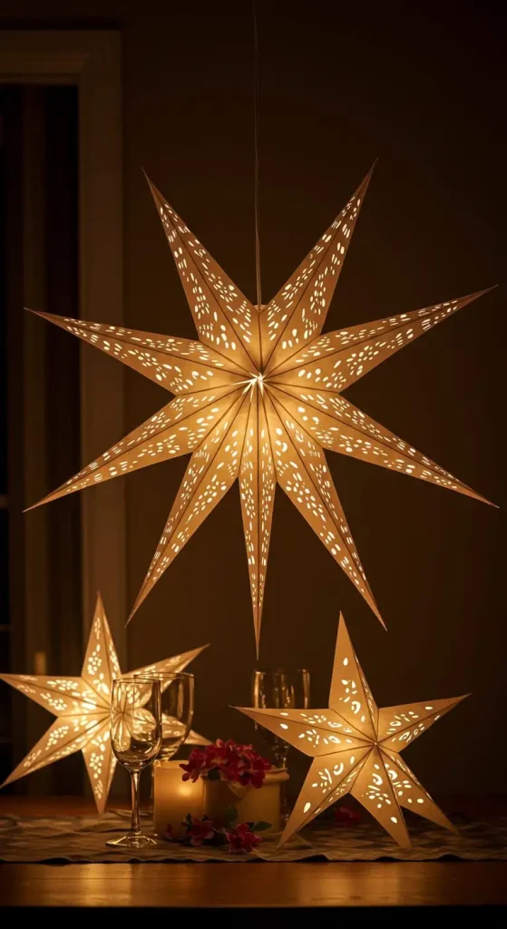 11 Craft Ideas For Paper Stars 4 3. Paper Star Lanterns
