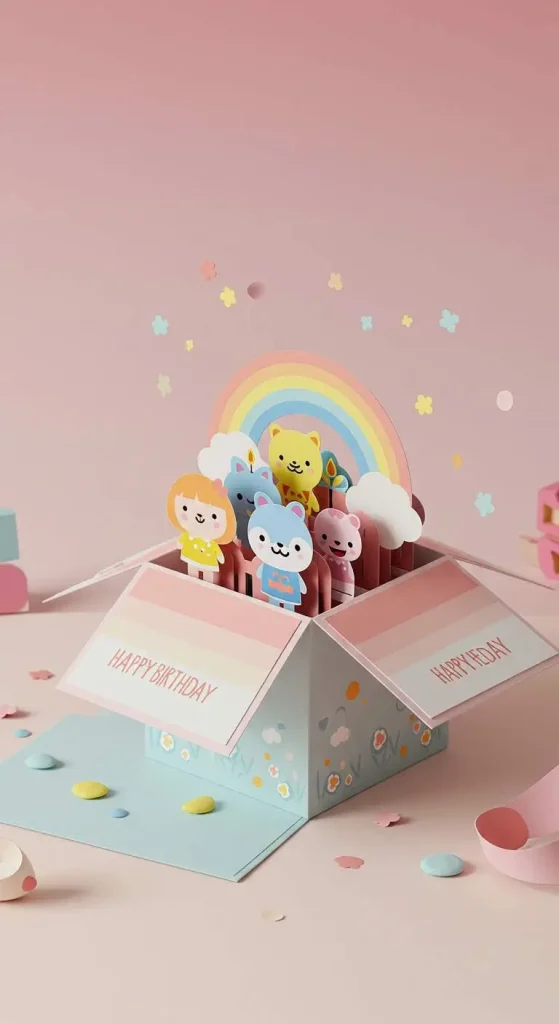 13 Craft Ideas With Paper For Birthday 4 3. Pop-Up Birthday Card