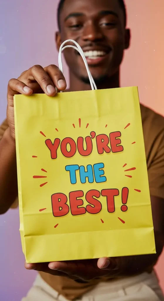 13 Handmade Gift Bags Paper Craft Ideas 4 3. Stamped Quote Gift Bags