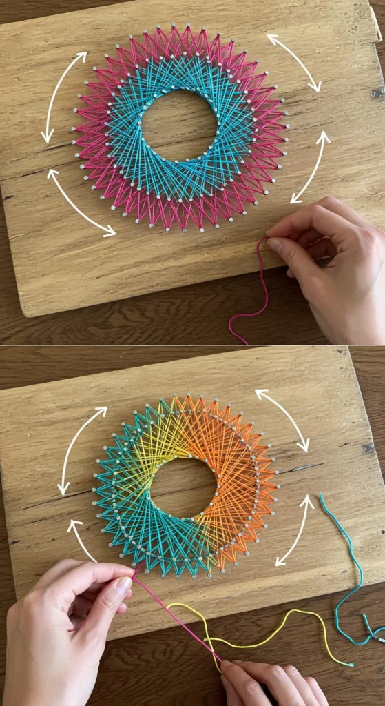 13 Easy Craft Ideas For Room Decor DIY 4 3. String Art Designs