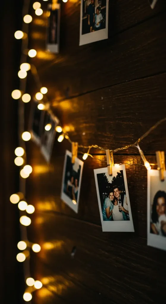 10 Aesthetic Craft Ideas for Room Decor 5 4. Aesthetic Hanging Photo Display