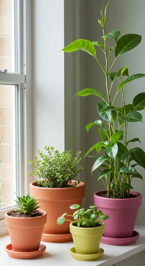 13 Simple Craft Ideas For Room Decor DIY 5 4. Colorful Painted Planters