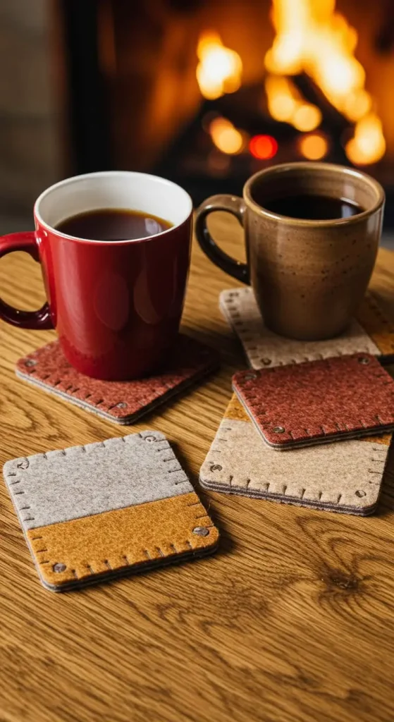 10 Craft Ideas For Adults Fall 5 4. Cozy Flannel Coasters