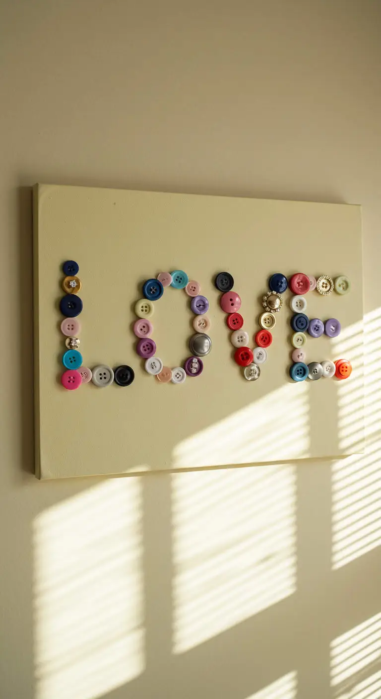 4. DIY Button Art Canvas