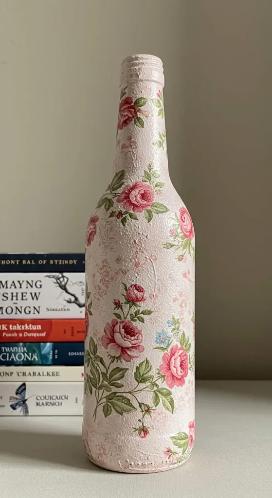 11 Bottle Craft Ideas Decoration 5 4. DIY Decoupage Bottle