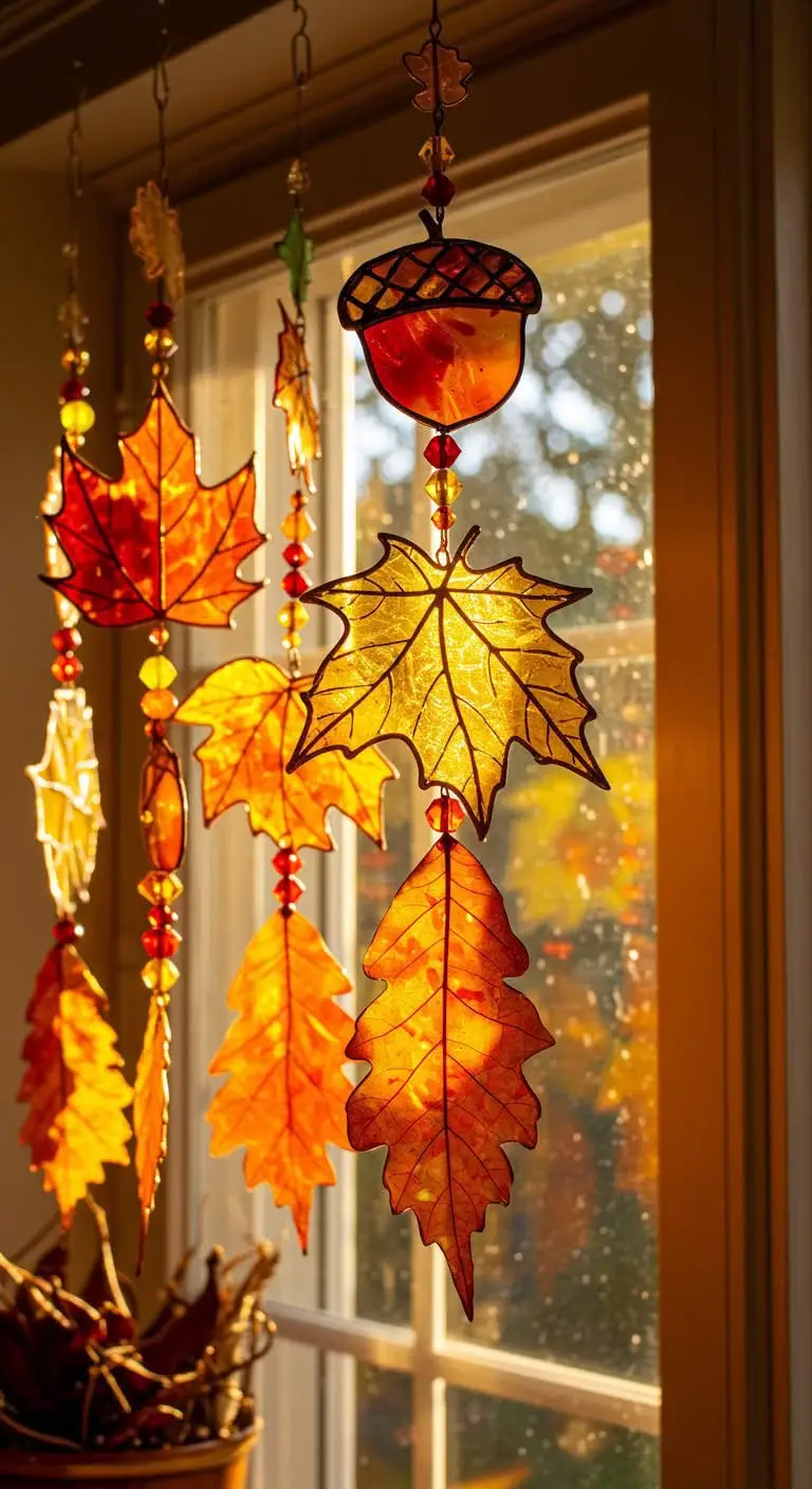4. Fall-Themed Suncatchers