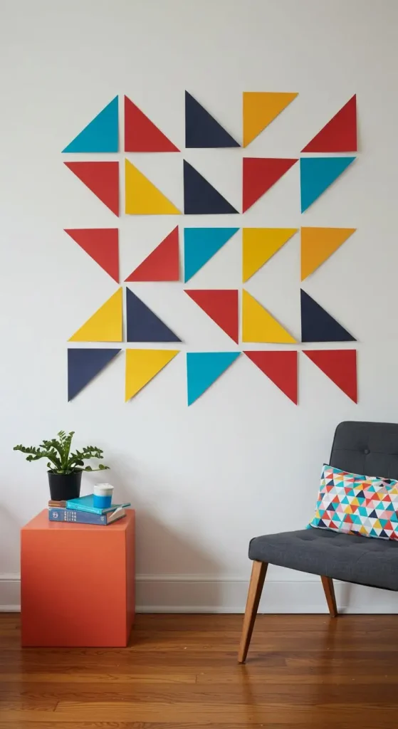 11 Craft Ideas For Paper Wall Art 5 4. Paper Geometric Wall Art