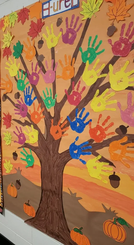 11 Thanksgiving Craft For Toddlers Daycare 5 4. Pom-Pom Painted Fall Trees