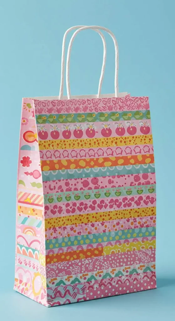 13 Handmade Gift Bags Paper Craft Ideas 5 4. Washi Tape Paper Gift Bags